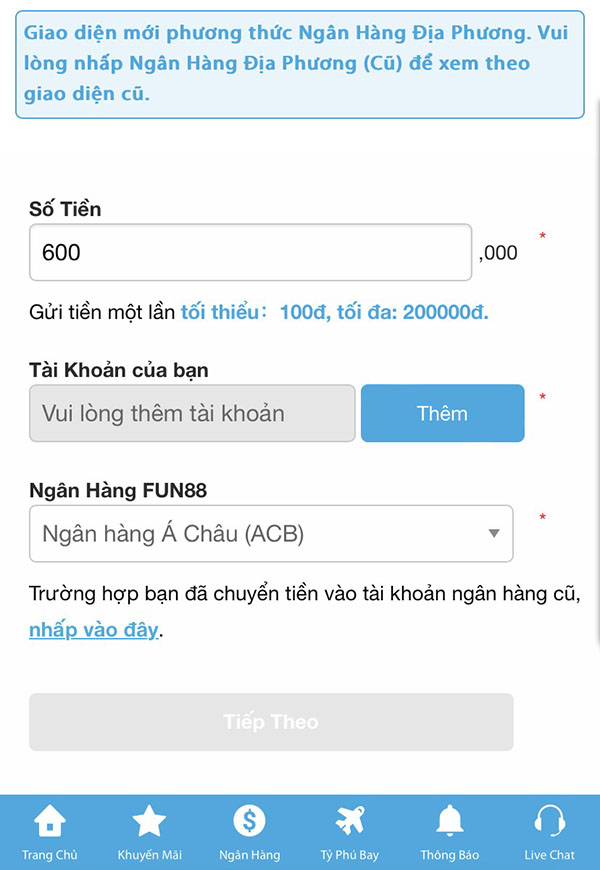 Nạp tiền Fun88 Nạp tiền Fun88